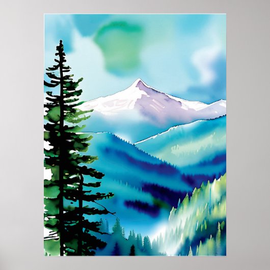 Poster Montagne Paysage Aventure (Devant)