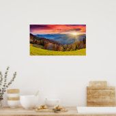 Poster Montagne paysage d'automne avec forêt (Cuisine)