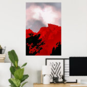 POSTER MONTAGNE ROUGE (Bureau à domicile)