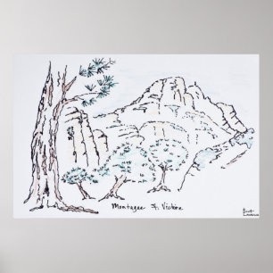 Poster Montagne Sainte-Victoire Sud de la France