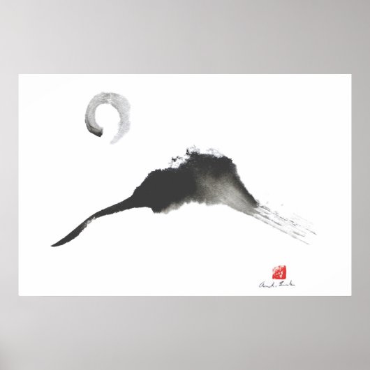 Poster Montagne, Sumi-e (Devant)