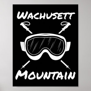 Poster montagne Wachusett massachusetts skieur ski skis