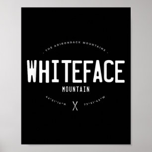 Poster Montagne Whiteface New York Graphique en détresse