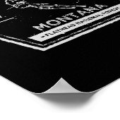 Poster Montagne Whitefish Montana Ski sur neige (Coin)