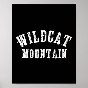 Poster Montagne Wildcat Grungy Rustique Artisanal Skieur