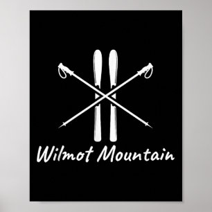 Poster Montagne Wilmot Illinois Ski Pôles de ski Hiver V