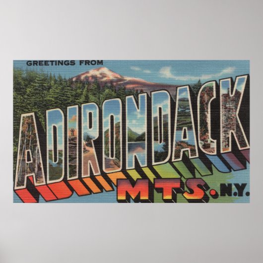 Poster Montagnes Adirondack, New York (Devant)