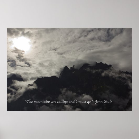 Poster Montagnes avec devis - Grande (Devant)