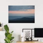 Poster Montagnes bleu ciel rose (Bureau à domicile)