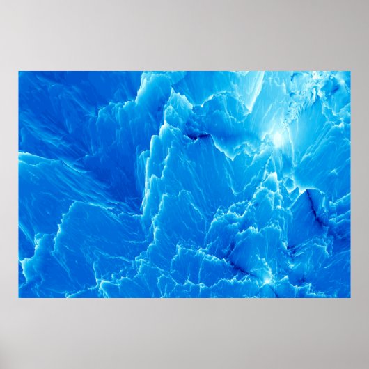 Poster Montagnes bleues. Motif fractal (Devant)