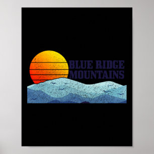 Poster Montagnes Blue Ridge Vintage Montagnes Etats-Unis