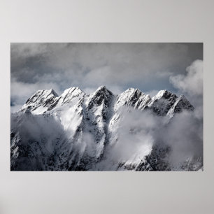 POSTER MONTAGNES COUVERTES DE NEIGE