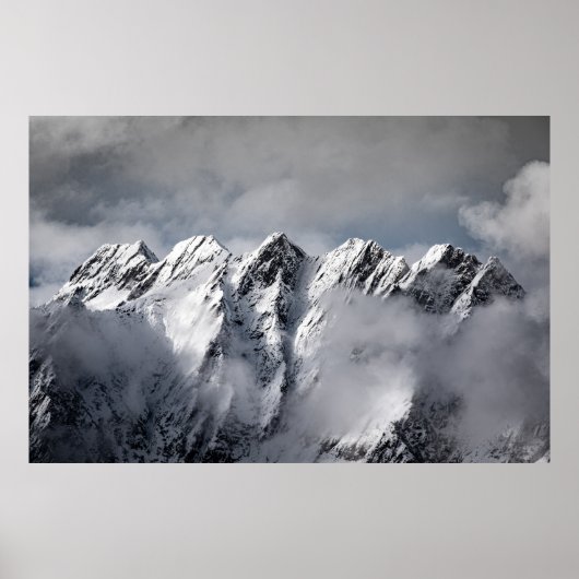 POSTER MONTAGNES COUVERTES DE NEIGE (Devant)