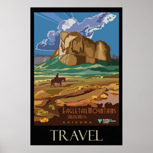 Poster Montagnes d'Arizona Voyage Rétro Vintage