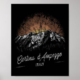 Poster Montagnes de Cortina d'Ampezzo Italie Randonnée Ex