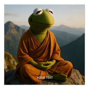 Poster Montagnes de grenouille de moine Fantasy Mignon