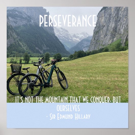 Poster Montagnes de persévérance et cyclisme motivationne (Devant)