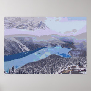 Poster montagnes de rivière