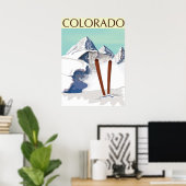 Poster Montagnes de ski (Bureau à domicile)