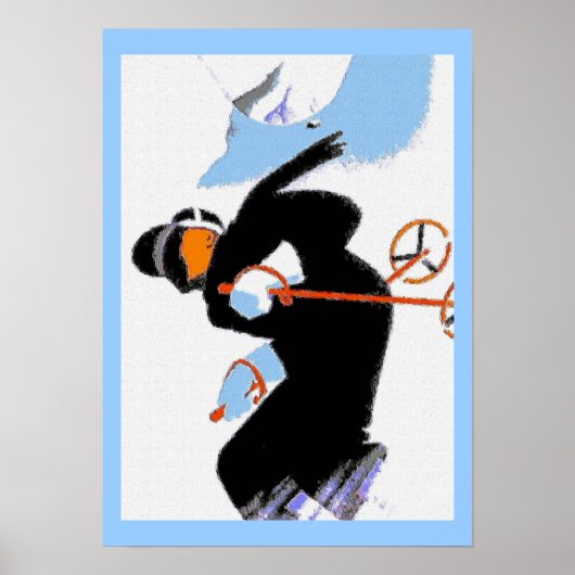 Poster Montagnes de ski (Devant)