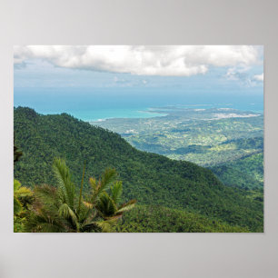 Poster montagnes du luquillo surplombant le littoral de P