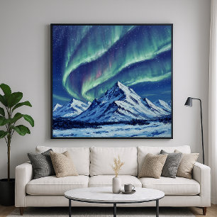 Poster Montagnes du Nord - Art Paysager de style peint