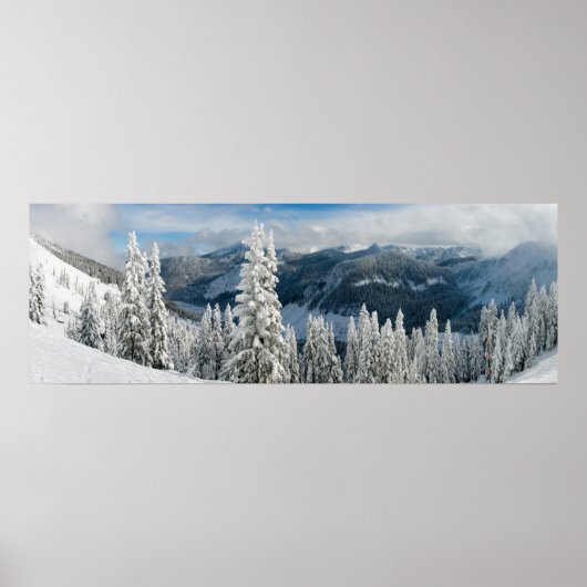 Poster Montagnes en hiver (Devant)
