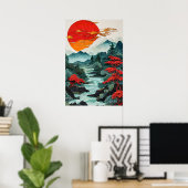 Poster Montagnes et forêt (Bureau à domicile)