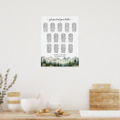 Poster Montagnes et Pins 13 Tables Plan de table de maria (Cuisine)