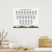 Poster Montagnes et Pins 20 Tables Plan de table de maria (Cuisine)