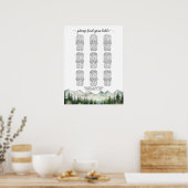 Poster Montagnes et pins 9 Tables Siège Mariage (Cuisine)