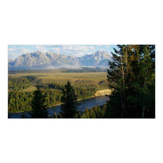 Poster Montagnes et rivière de Jackson Hole (Devant)