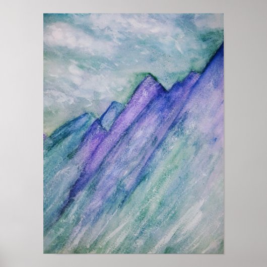 Poster Montagnes Imprimer 12 × 16" (Devant)