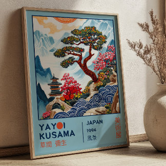 Poster Montagnes Japonaises Exposition Yayoi Kusama Art