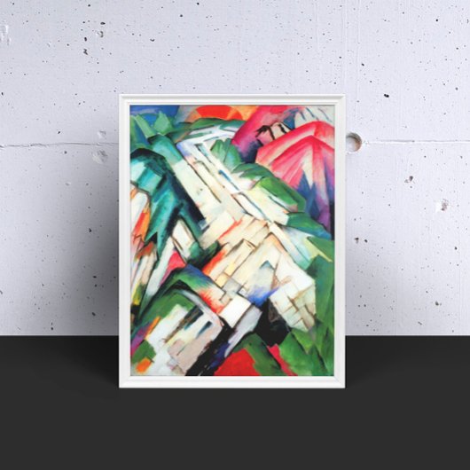 Poster Montagnes (Paysage) par Franz Marc, Art Vintage