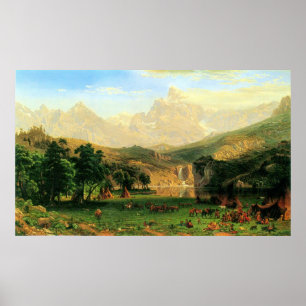 Poster Montagnes Rocheuses au pic de Lander par Bierstadt