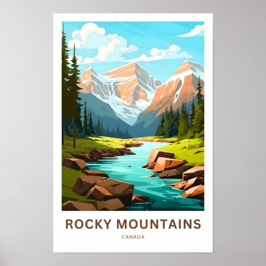 Poster Montagnes Rocheuses Canada Imprimer (Devant)