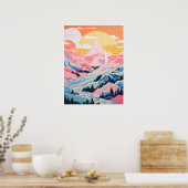 Poster Montagnes roses Sunset (Cuisine)
