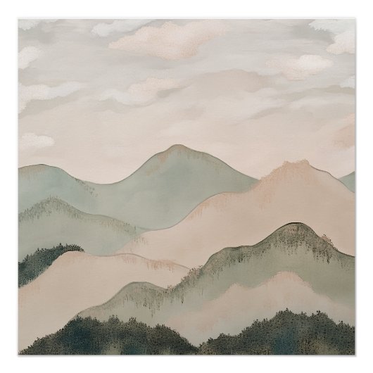 Poster Montagnes Serein (Devant)