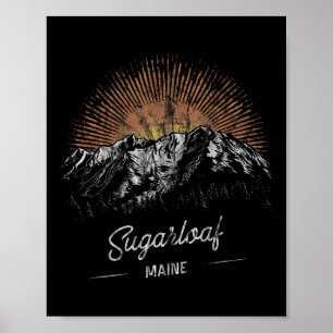 Poster Montagnes Sugarloaf Maine Randonnée Extérieur Vint