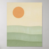 Poster Montagnes vertes Abstraites (Devant)