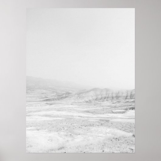 Poster Montagnes vintages rayées peintes collines gauche (Devant)