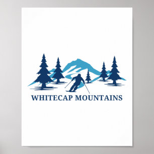 Poster Montagnes Whitecap Wisconsin Station de ski Ski
