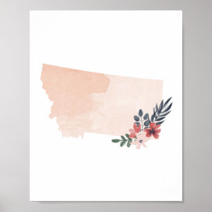 Poster Montana Floral Aquarelle Etat