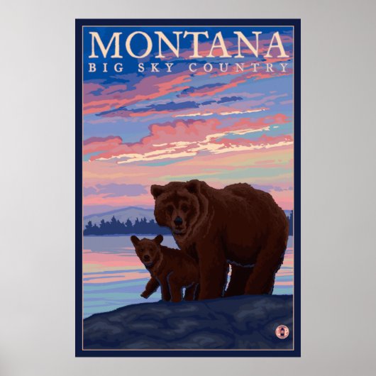Poster Montana - Ours et bébé maman (Devant)