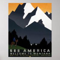 Montana Paysage Art Non Identifié Photos Vintages