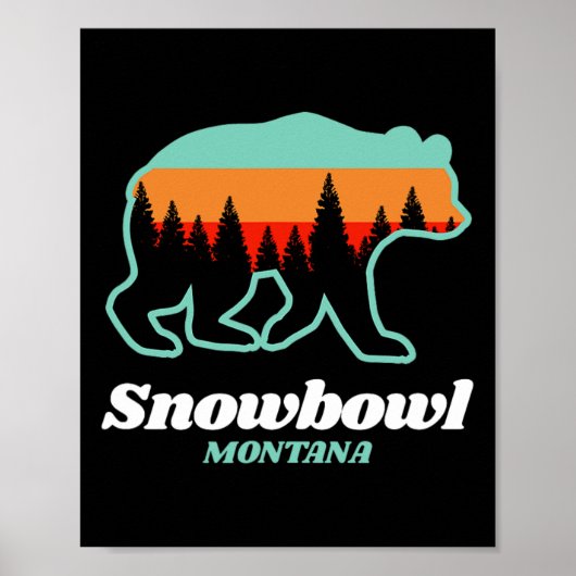 Poster Montana Snowbowl Ski Bear (Devant)