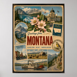 Poster Montana Style Authentique Vintage