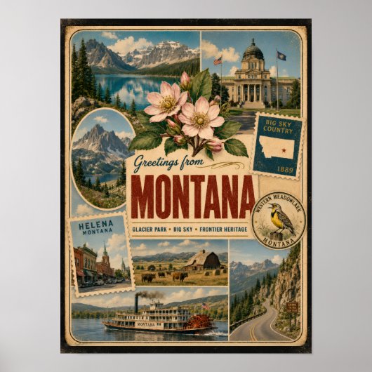 Poster Montana Style Authentique Vintage (Devant)