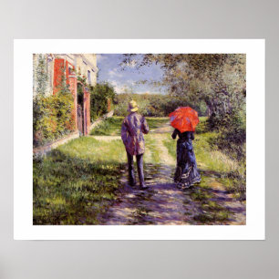 Poster Montant du chemin par Gustave Caillebotte Imprimer